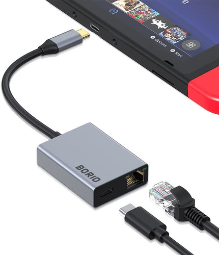 Concentrador De Adaptador De Red Lan Usb C Tipo C Gigab...