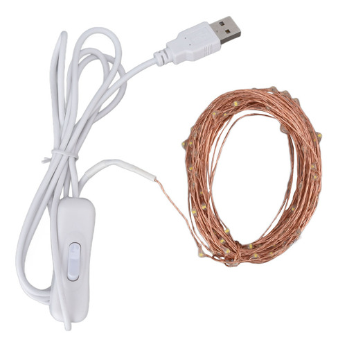 Cadena De Cables De Cobre Cálido Usb De 100 Led De 10 M Y 32