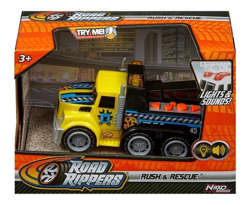 Camion Grua Remolque Rush & Rescue Luz Sonido 13cm Nikko
