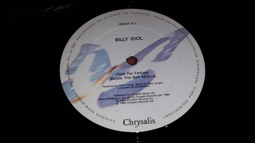 Billy Idol Flesh For Fantasy Vinilo Maxi Tapa Negra Uk 1984