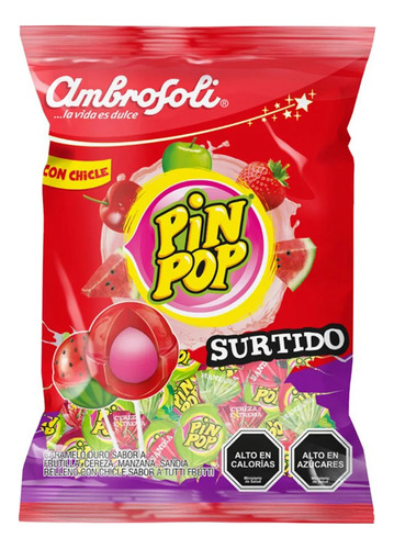 Caramelo Chupetin Pin Pop Surtidos Ambrosoli 15un 255gr