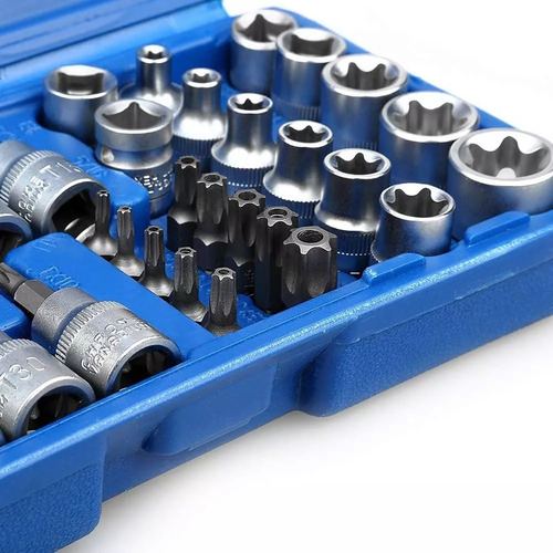 Juego De Dados Y Puntas 3/8 Torx, 34 Pz, Hembra Y Macho
