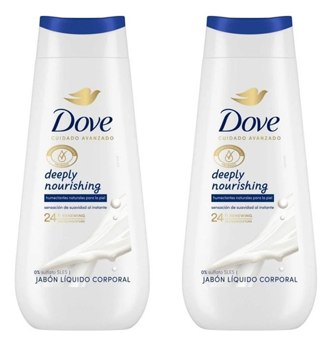 2 Jabon Liquido Corporal Dove Deeply Nourishing 225ml