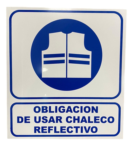 Cartel Obligación Usar Chaleco Reflectivo 40x50 Alto Impacto