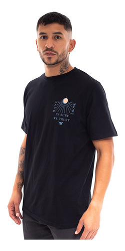 Imagen 3 de 7 de Polera De Hombre Hang Loose In Surf We Trust Negro