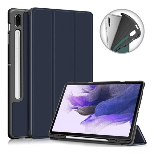 Para Galaxy Tab S8+5g S7 Plus Com Lápis Tpu Smart Case
