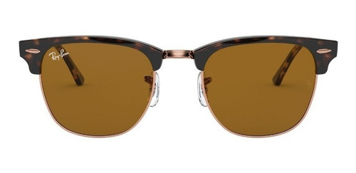 Imagen 4 de 4 de Anteojos de sol Ray-Ban Clubmaster Classic Standard con marco de acetato color matte shiny havana, lente brown de cristal clásica, varilla matte shiny havana de acetato - RB3016