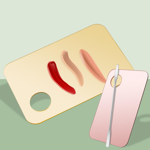 2 Paleta De Mistura De Maquiagem Portátil Paleta De Dourado