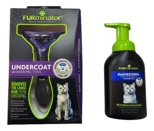 Furminator Gato Grande Pelo Corto+gratis Shampoo Furminator