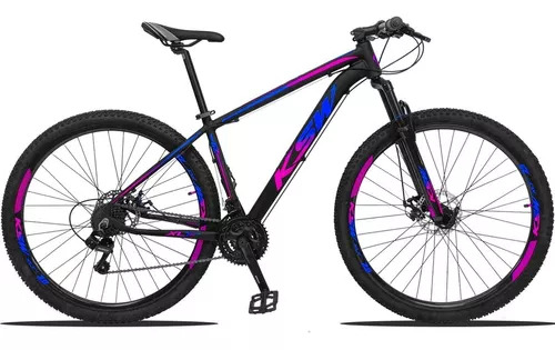 Bicicleta  KSW 2020 XLT aro 29 21" 27v freios de disco hidráulico cor preto/azul/rosa