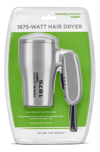 Conair Secador De Cabello De Viaje Compacto De Doble Volt...