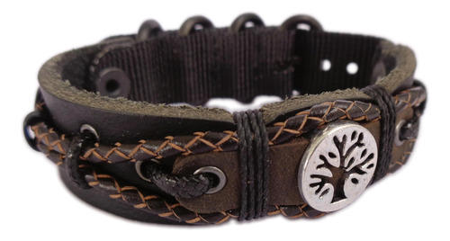 Pulsera Del Árbol De La Vida Pulsera De Cuero Para Hombre Re