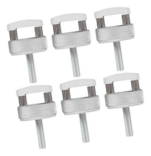 6 Piezas De Liberación Rápida Tornillos De Pulgar Plata