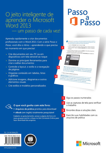 Microsoft Word 2013, de Lambert, Joan. Microsoft Editorial BOOKMAN COMPANHIA EDITORA LTDA.,Microsoft / O, capa mole em português, 2013