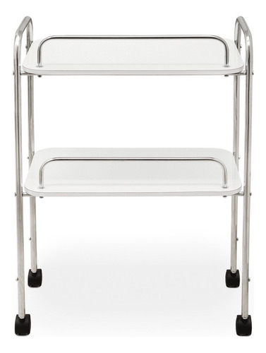 Mesa Auxiliar De 2 Charolas Para Spa Color Blanco