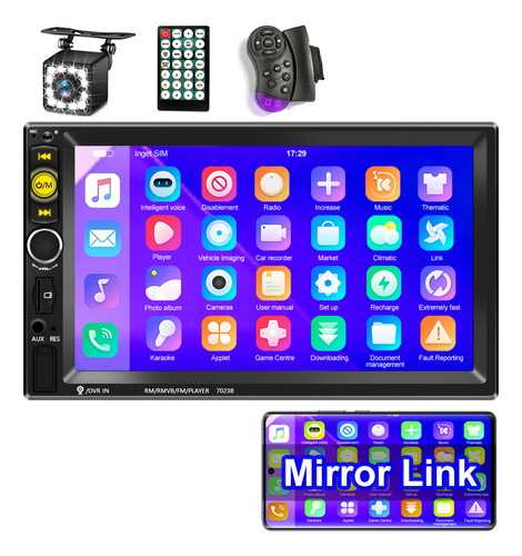 Autostereo Mirror Link Touch Screen 7  Hd Bluetooth Eq