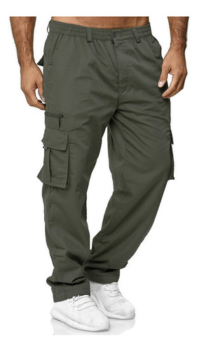 Pantalones Cargo Hombre Jogger Twill Elastane Puños Elástico