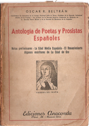 Antologia De Poetas Y Prosistas Españoles Beltran Anaconda