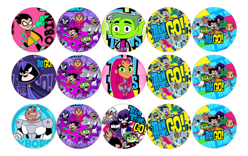 Stickers Calcos Personajes X15und Autoadhesivo Según Temática Jovenes Titates