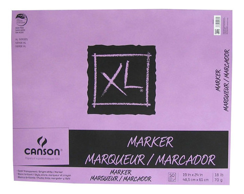 Block Dibujo Canson  Xl Marker 19x24 In 50 Hojas 70 G