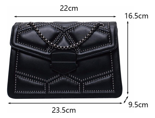Bolso Bandolera Con Cadena Tachonada 2023 Para Mujer, Bolso