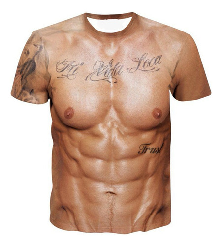 Camiseta Con Estampado 3d De Cuerpo Musculoso Camiseta De Ve