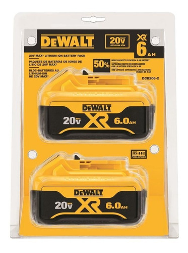 Baterias Dewalt De 20-volt Paquete De 2 Piezas, 6-amp-hours.