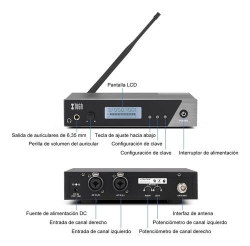Imagen 10 de 10 de Xtuga Profesional Escenario Monitor Microfonos Sistema