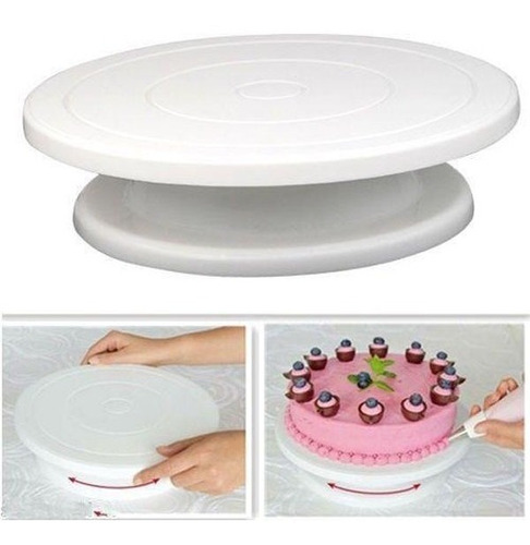 Base Giratoria Plastica Para Decoracion Tortas / Ofc