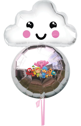 Pack De 4 Globos Metalizados Pocoyo 18 Pulgadas Y Embalaje