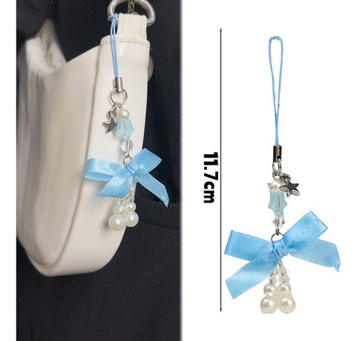 Chaveiro Com Pingente De Telefone Lanyard Bowknot Bow Pearl,