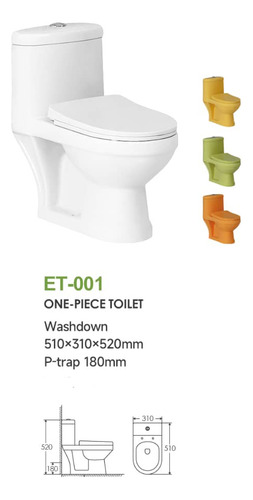 Wc One Piece Para Jardin Infantil Descarga Muro Dechaus 001m