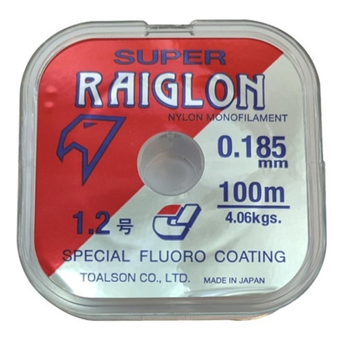 Nylon Super Raiglon Fluoro 0.185mm 4.06kg X 100m Pesca Fly