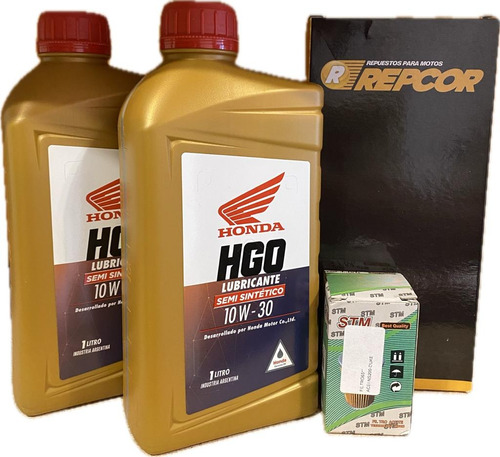 Kit 2lts Aceite Hgo Semi + Filtro Aceite/aire Rouser Ns 200