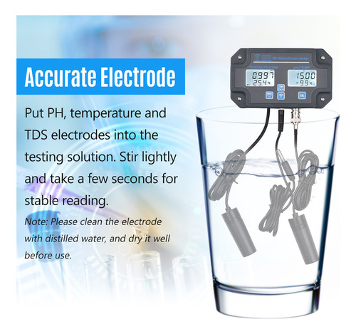 Analizador Agua Digital 6 En 1 Wifi Ph/ Ec/ Tds/ S.g/ Temp