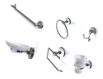 Comprar Accesorios De Baño Kit Juego 6 Piezas Metal Viva Plus Hydros Cromo