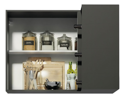 Alacena Gabinete Superior De Esquina Cocina Madesa Reims Nn Color Negro