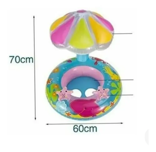 Flotador Inflable Bebe Niña Sombrilla