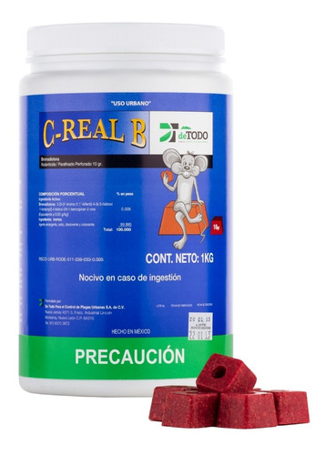 C-real B Parafinado Perforado 1kg Rodenticida