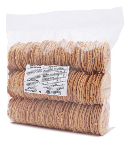 Cookie Sembei Com Amendoim - Caixa Com 6 Pacotes De 1kg