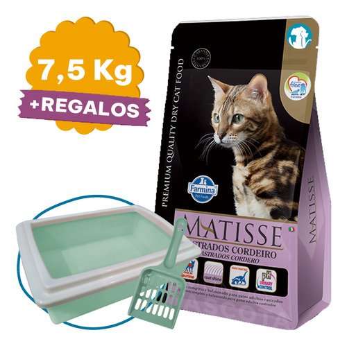 Alimento Matisse Gato Adulto Castrado Cordero 7,5 K + Regalo