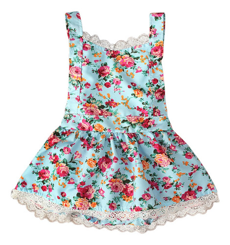 Vestido Encaje Floral De Verano Para Niñas 0 - 2 Años