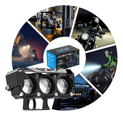 Par Faróis Auxiliares Lupa Led Holofotes Luz 240w Para
