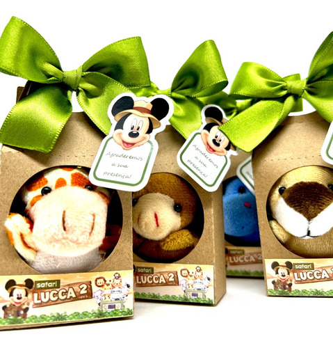 Lembrancinha Personalizada Mickey Safari Pelúcia 6cm 10 Kits