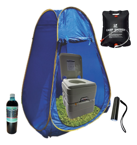 Kit Camping Baño Completo: Carpa + Water 20 Lts + Accesorios
