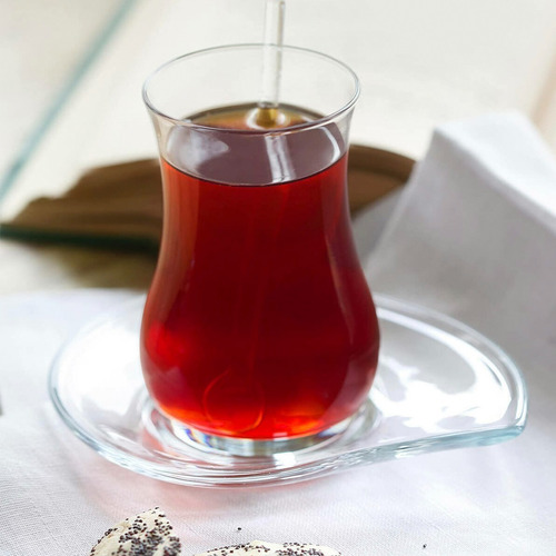 Imagen 3 de 5 de Set 6 Tazas Con Plato De Té Turco Eva 170 Ml Lav ®