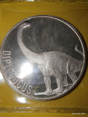 Moneda De Plata .999 1 Onza Troy Diplodocus (Usado)
