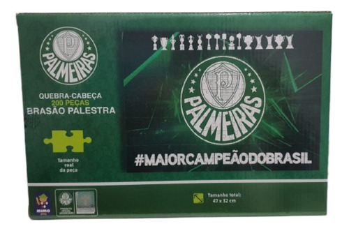 Quebra Cabeça Colecionável Palmeiras Brasão Palestra 200 Pçs