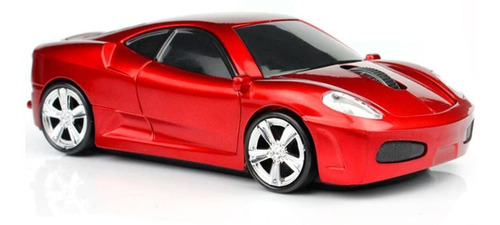 Mouse Optico Con Forma De Auto Inalambrico 1600 Ppp Rojo