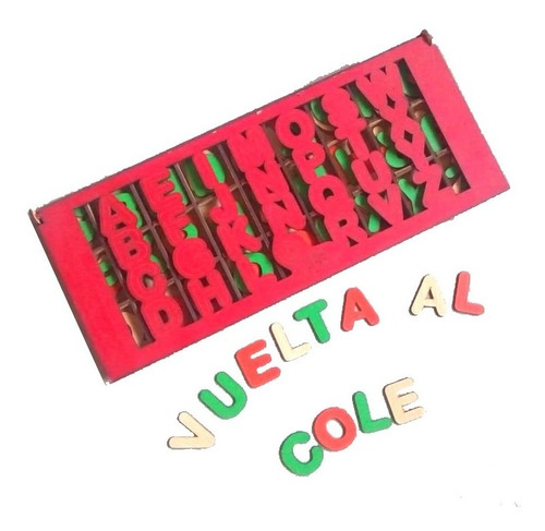 Box Didáctico Abecedario - Juego De Letras De Madera En Caja